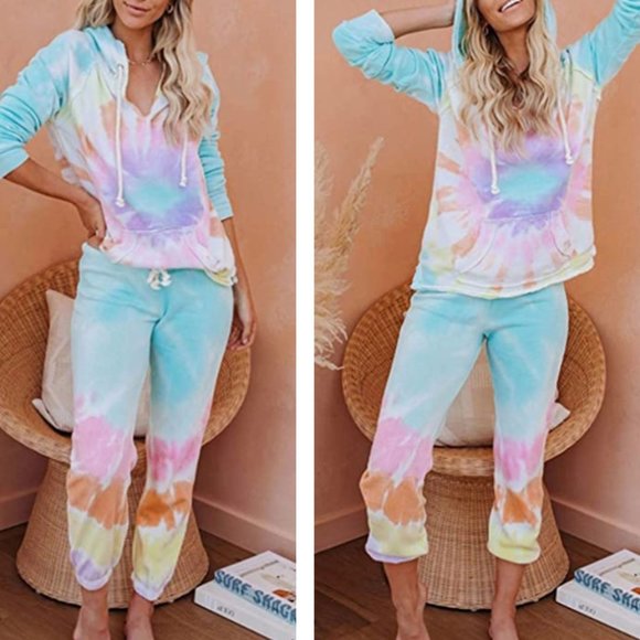 Tops - Women’s Rainbow Tie Dye Lounge Set XXL